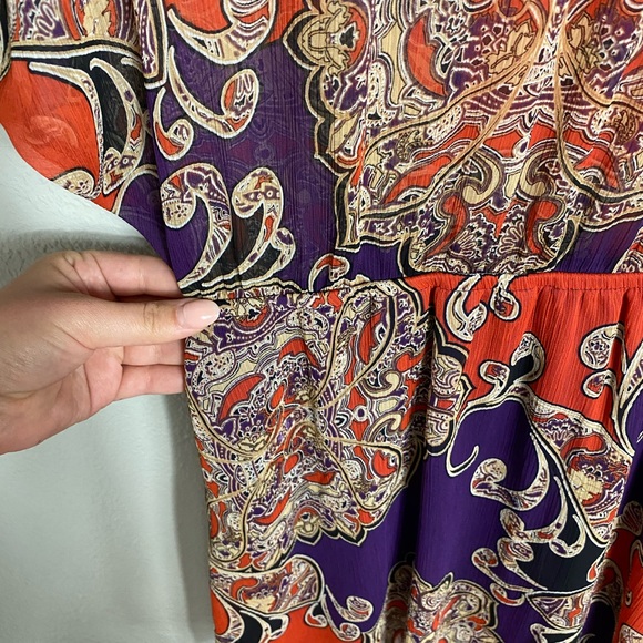 APT. 9 • Purple Orange Boho Aztec Printed Dress - Picture 7 of 9